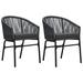 Bay Isle Home™ Patio Chairs Wicker Patio Dining Chair w/ Cushion PE Rattan Metal/Wicker/Rattan in Black | 30.7 H x 22.8 W x 22.8 D in | Wayfair