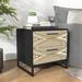 Latitude Run® Kouerga Nightstand Wood/Metal in Black | 19.1 H x 18.9 W x 15.74 D in | Wayfair 45DFB00E507D4049B44F2CBDBC61EDC2