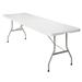 Inbox Zero Kulsar Rectangular 96.1" L x 29.5" W Outdoor Camping Table Plastic/Metal in White | 29.1 H x 96.1 W x 29.5 D in | Wayfair