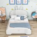 Harper Orchard Culbane Full Size Upholstered Platform Bed w/ Headboard Upholstered, Wood in White | 45 H x 56 W x 79 D in | Wayfair