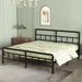 Ebern Designs Isidra Metal Bed Frame 14 inch w/ Headboard & Footboard Metal in Black | 40 H x 75.59 W x 83.58 D in | Wayfair