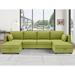 Green/Brown Sectional - Latitude Run® Ardenne 110“ Width U-Shaped Modular Couch w/ Reversible Chaise & Storage Seats | Wayfair