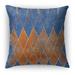 World Menagerie Nessadiou Burlap Indoor/Outdoor Throw Pillow Polyester/Polyfill in Blue | 18 H x 18 W x 5 D in | Wayfair WLDM6493 39171879