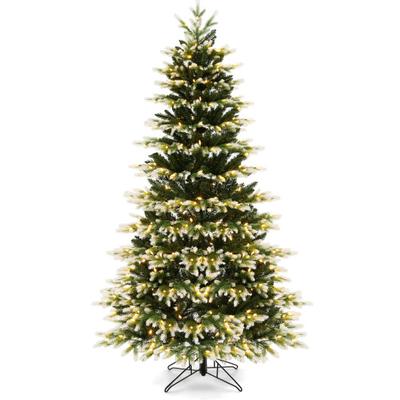 Costway 7 Feet Hinged Christmas Tree with 500 LED Lights Remote Control