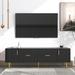 Modern Luxury TV Stand with 5 Champagne Legs, Wood TV Console Table with Metal Handles, Media Cabinets for TVs up to 75"