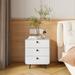 Modern Circular Handle Night Stand with 3 Drawers for Bedroom