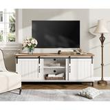 WAMPAT Mid-Century TV Stands for TV's up to 65'' Wood Metal Television Stands with Storage Cabinets