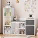 Kids White Bookcase 6-Cubby Storage Bench for Kids' Room - 11.8"L x 44.1"W x 36.2"H