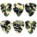 Exotic Plectrums - Celluloid Woodland Camouflage Guitar Or Bass Pick - 0.46 mm Light Gauge - 351 Shape - 6 Pack