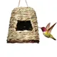 Nid d'oiseau en roseaux naturels Cage à oiseaux nid de colibri sphérique décoration d'extérieur