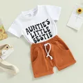 Ensemble de Shorts pour bébés garçons T-shirt à manches courtes avec lettres imprimées et Short à