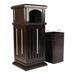 OUKANING 8.8 Gal Outdoor Trash Can for Commercial Kitchen - Garbage Waste Recycle Bin Industrial Yard Garage w/ Locking Lid Brown