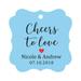 Darling Souvenir Cheers to Love Bottle Tag Personalized Wedding Favor Custom Hang Tags-Baby Blue-50 Tags