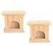 2pcs Model Fireplace Imitation Wooden Fireplace Toy Simulation Prop for Decor