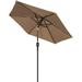 7.2 Ft Patio Umbrella Table Market Umbrella With Push Button Tilt Polyester Umbrella For Garden Deck Backyard Poolside (TAN)