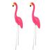 BESTONZON 2pcs Flamingo Garden Stake Flamingo Sculpture Statue Lawn Stake Decor (Pink)