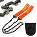 Pocket Chainsaw Portable Folding Hand Chain Tool Pruning Saws with Storage Case for Wilderness Survival Camping Tree Cutting Hunting Outdoor Exploring (Orange)