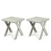 GDF Studio Farrells Indoor/Outdoor Acacia Wood Side Table Sandblasted Light Gray Set of 2