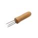 Stainless Steel Corn Cob Holder Wooden Handle Grilling Fork Portable Fruit Forks Barbecue Accessories