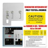 Generator Interlock Kit Compatible w/Square D QO & Homeline 150 or 200A Breaker Box Space on Main & Generator Circuit Panel Safety Manual Lockout Transfer-Switch for Outdoor Portable Power