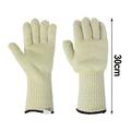 YLLSF 1 Pair Heat Resistant Gloves Long Heatproof Oven Mitts Cooking Kitchen BBQ White