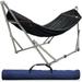 SHMAMT 450lb Capacity Hammock with Stand Included Instant Set Up Foldable Portable Hammock Bed with Spreader Bar Indoor & Outdoor Grey