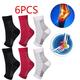 6PCS Ankle Compression Ankle Brace Men Women Plantar Fasciitis Angel Sleeve Socks Anti-Fatigue Sports Support(Multicolor S/M)