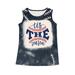 Miayilima Festivals Parent-Child Clothing Summer New Round Neck Baseball Print Casual Parent Child Vest Sleeveless T Shirt Female M