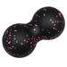 EPP Muscle Relaxation Dual Ball Peanut Massage Ball Yoga Fitness Lacrosse Ball for Home Office (Black Pink)