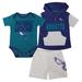 Infant Teal/Purple/Gray Charlotte Hornets Bank Shot Bodysuit, Hoodie T-Shirt & Shorts Set