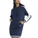 Women's Lusso Navy Atlanta Braves Mara Tri-Blend Hoodie Dress