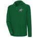 Men's Antigua Hunter Green Dallas Stars Strong Hold Long Sleeve Henley Hoodie T-Shirt