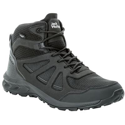 Wanderschuh JACK WOLFSKIN "WOODLAND 2 TEXAPORE MID M", Gr. 45, schwarz, Synthetik, Textil, sportlich, Schuhe, wasserdich