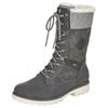 Winterstiefel REMONTE, Damen, Gr. 43, grau (grau, kombiniert), Leder, Lederimitat, Textil, casual, Schuhe, Schnürboots, Stiefelette mit wasserabweisender Tex-Ausstattung