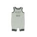 Cat & Jack Short Sleeve Outfit: Gray Color Block Bottoms - Size 6-9 Month