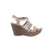 Born Wedges: Brown Print Shoes - Women's Size 10 - Open Toe