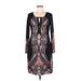 INC International Concepts Casual Dress - Sheath Keyhole 3/4 sleeves: Black Dresses - Women's Size Medium