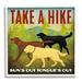 Stupell Industries Hiking Dogs Phrase Canvas Wall Art Design by Ryan Fowler Wood in Brown/Green | 12 H x 12 W x 1.5 D in | Wayfair ax-121_wfr_12x12