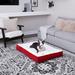 Archie & Oscar™ Sheila Deluxe Supportive Pillow Dog Bed Polyester/Nylon in Red | 4 H x 42 W x 30 D in | Wayfair FC42B7BD2BA64D5D9A18E35119F162A4