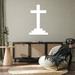 Trinx Flower Cross Metal Wall Décor Metal in White | 32 H x 20 W x 1 D in | Wayfair 71C76F0AA9224FC6B4F9FA0F15921402