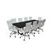 Inbox Zero Laretha Black Conference Table Wood/Metal/Solid Wood in White | 30 H x 96 W x 44 D in | Wayfair 03A837402BE34FF6B6D94D8391EA608F