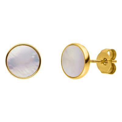 Purelei Ohrstecker White Gloss mit dezentem Perlmuttbesatz Gold Damen Image