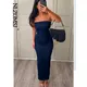 Nlzgmsj TRAF-Robe fendue dos nu sans bretelles pour femmes robe de soirée sexy robe longue en