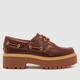 Timberland premium elevated 3 eye boat flat shoes in burgundy