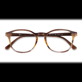 Unisex s round Striped Brown Acetate Prescription eyeglasses - Eyebuydirect s Ray-Ban RB5417
