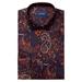 Contemporary Fit Paisley Cotton Knit Dress Shirt