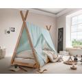 INFANSKIDS »Pinocchio« Tipi-Bett Buche Buche natur / Stoffdach Rosa / Federrost