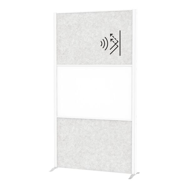 MAUL Stellwand »MAULconnecto« 2 Akustikpanels hellgrau + 1 Whiteboardpanel mit Standf weiß, 100x182x35 cm