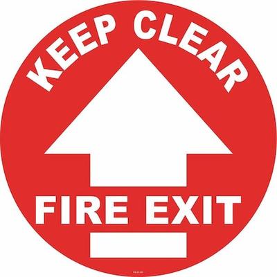 STRANCO FS-17-131 Floor Sign, 17 in H, 17 in W, Vinyl, Circle, English,