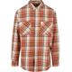 Langarmhemd URBAN CLASSICS "Urban Classics Herren Long Oversized Checked Leaves Shirt" Gr. M, US-Größen, bunt (softseagrass, red) Herren Hemden Langarm